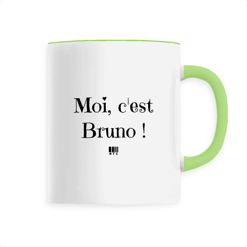 Cadeau anniversaire : Mug - Moi c'est Bruno - 6 Coloris - Cadeau Original - Cadeau Personnalisable - Cadeaux-Positifs.com -Unique-Vert-