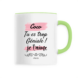 Mug - Coco je t'aime - 6 Coloris - Cadeau Tendre & Original - Cadeau Personnalisable - Cadeaux-Positifs.com -Unique-Vert-