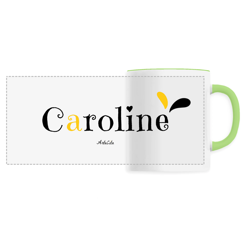Cadeau anniversaire : Mug - Caroline - 6 Coloris - Cadeau Original - Cadeau Personnalisable - Cadeaux-Positifs.com -Unique-Vert-