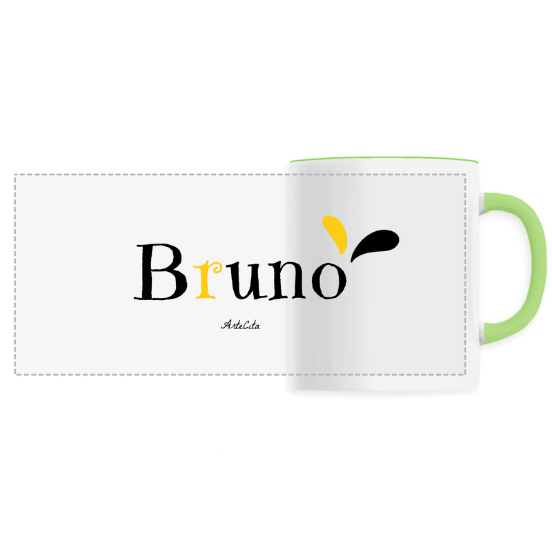 Cadeau anniversaire : Mug - Bruno - 6 Coloris - Cadeau Original - Cadeau Personnalisable - Cadeaux-Positifs.com -Unique-Vert-