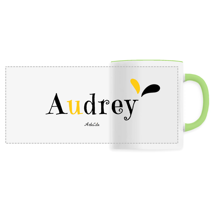 Cadeau anniversaire : Mug - Audrey - 6 Coloris - Cadeau Original - Cadeau Personnalisable - Cadeaux-Positifs.com -Unique-Vert-