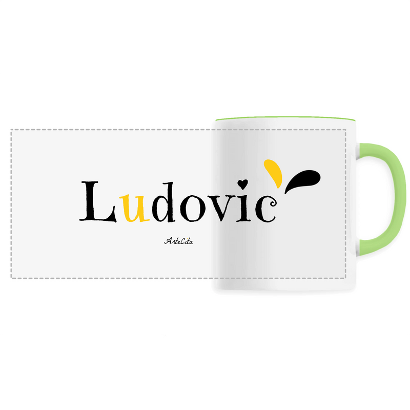 Cadeau anniversaire : Mug - Ludovic - 6 Coloris - Cadeau Original - Cadeau Personnalisable - Cadeaux-Positifs.com -Unique-Vert-
