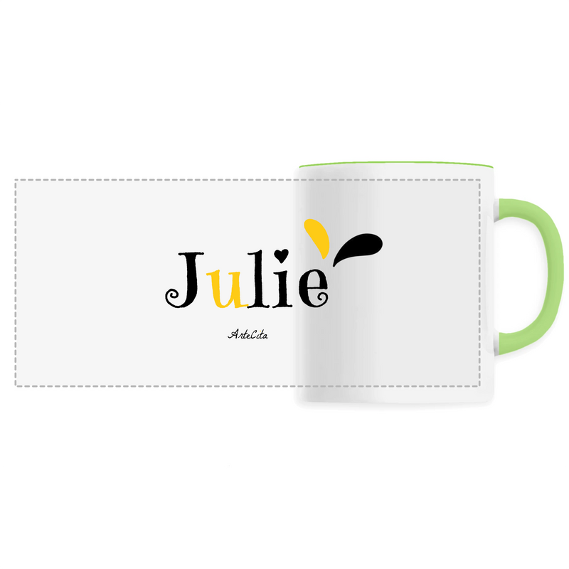 Cadeau anniversaire : Mug - Julie - 6 Coloris - Cadeau Original - Cadeau Personnalisable - Cadeaux-Positifs.com -Unique-Vert-