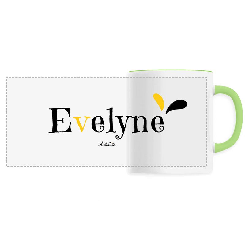 Cadeau anniversaire : Mug - Evelyne - 6 Coloris - Cadeau Original - Cadeau Personnalisable - Cadeaux-Positifs.com -Unique-Vert-