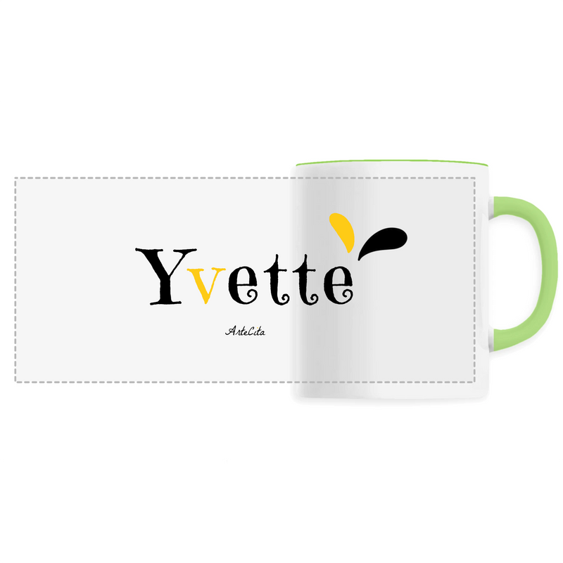 Cadeau anniversaire : Mug - Yvette - 6 Coloris - Cadeau Original - Cadeau Personnalisable - Cadeaux-Positifs.com -Unique-Vert-