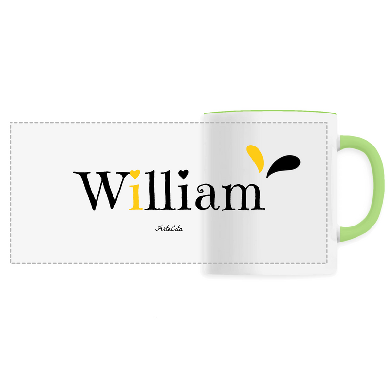 Cadeau anniversaire : Mug - William - 6 Coloris - Cadeau Original - Cadeau Personnalisable - Cadeaux-Positifs.com -Unique-Vert-