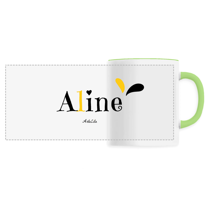 Cadeau anniversaire : Mug - Aline - 6 Coloris - Cadeau Original - Cadeau Personnalisable - Cadeaux-Positifs.com -Unique-Vert-