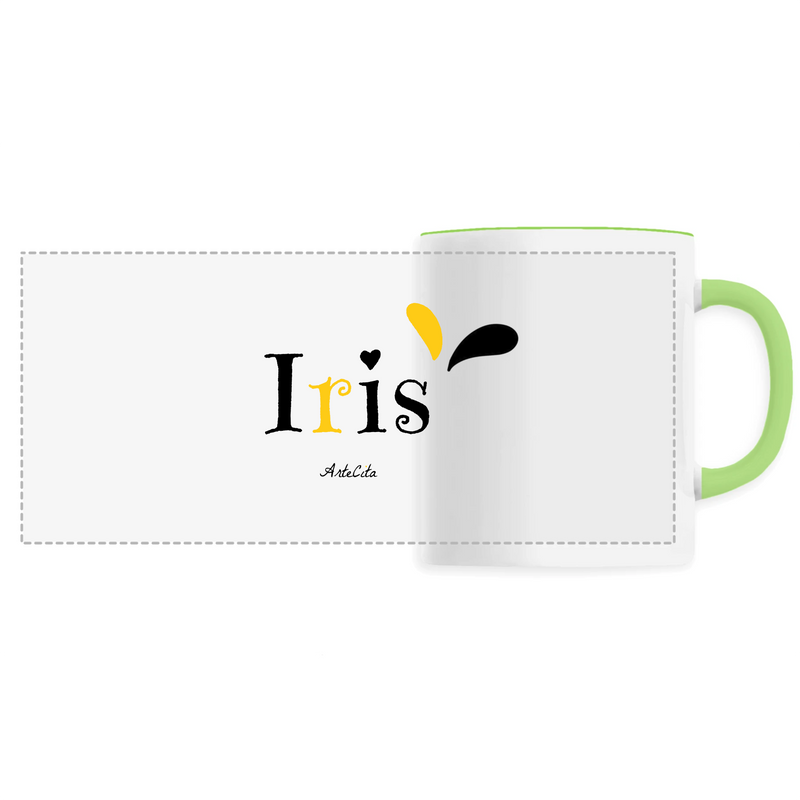 Cadeau anniversaire : Mug - Iris - 6 Coloris - Cadeau Original - Cadeau Personnalisable - Cadeaux-Positifs.com -Unique-Vert-