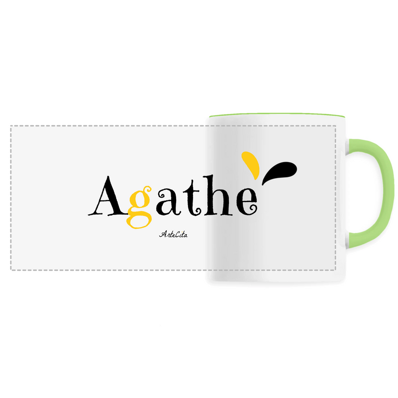 Cadeau anniversaire : Mug - Agathe - 6 Coloris - Cadeau Original - Cadeau Personnalisable - Cadeaux-Positifs.com -Unique-Vert-