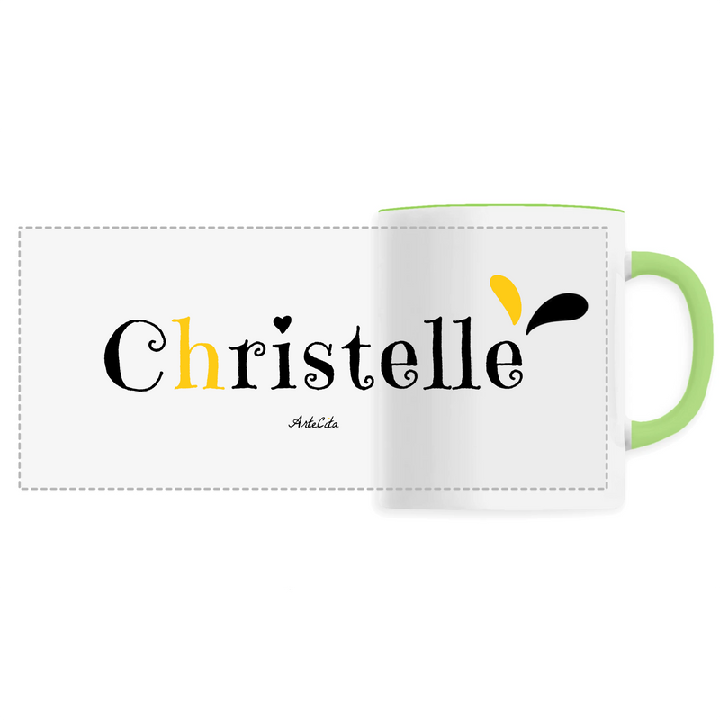 Cadeau anniversaire : Mug - Christelle - 6 Coloris - Cadeau Original - Cadeau Personnalisable - Cadeaux-Positifs.com -Unique-Vert-