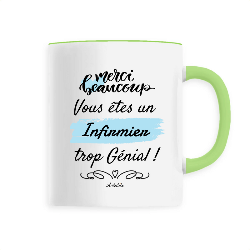 Cadeau anniversaire : Mug - Merci Infirmier - 6 Coloris - Cadeau Original - Cadeau Personnalisable - Cadeaux-Positifs.com -Unique-Vert-