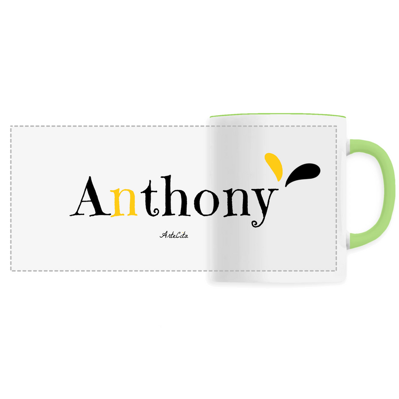 Cadeau anniversaire : Mug - Anthony - 6 Coloris - Cadeau Original - Cadeau Personnalisable - Cadeaux-Positifs.com -Unique-Vert-