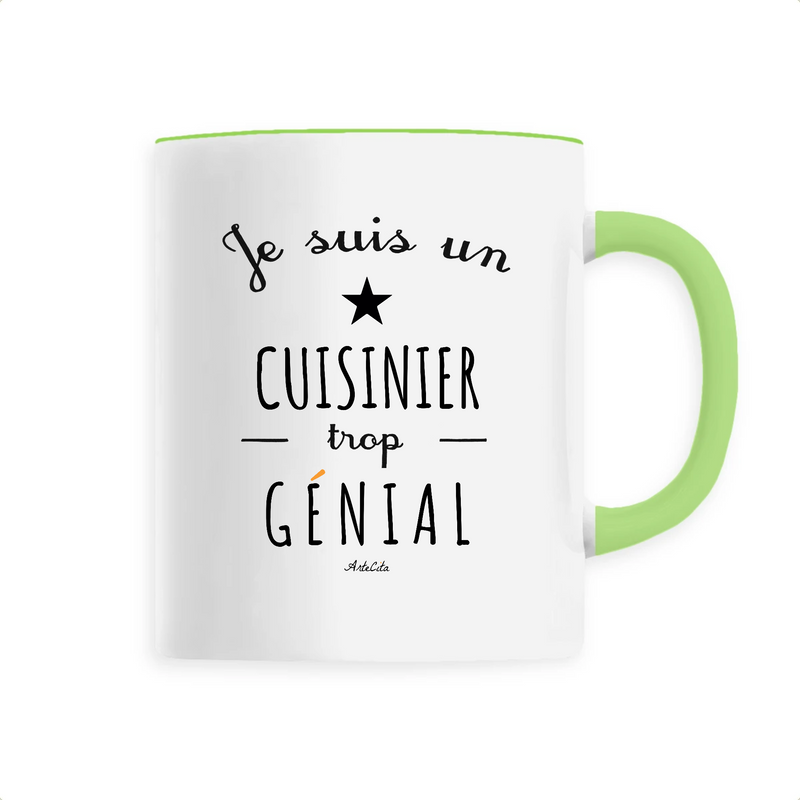 Cadeau anniversaire : Mug - Un Cuisinier trop Génial - 6 Coloris - Cadeau Original - Cadeau Personnalisable - Cadeaux-Positifs.com -Unique-Vert-