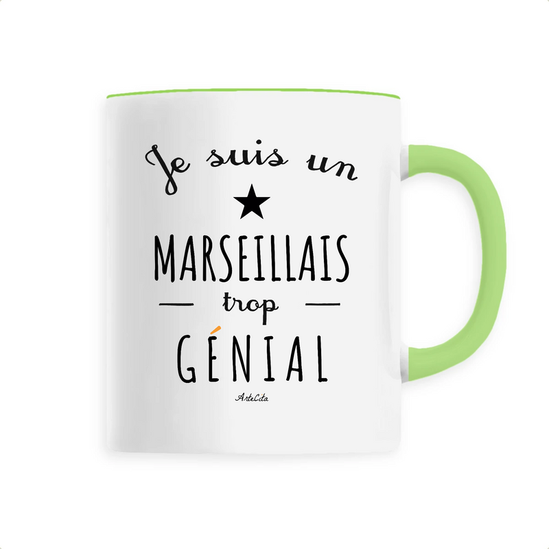 Cadeau anniversaire : Mug - Un Marseillais trop Génial - 6 Coloris - Cadeau Original - Cadeau Personnalisable - Cadeaux-Positifs.com -Unique-Vert-