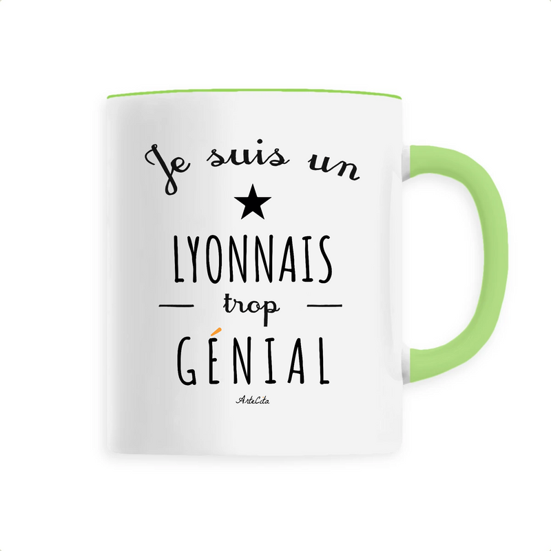 Cadeau anniversaire : Mug - Un Lyonnais trop Génial - 6 Coloris - Cadeau Original - Cadeau Personnalisable - Cadeaux-Positifs.com -Unique-Vert-