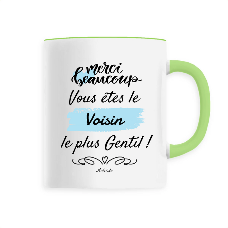 Cadeau anniversaire : Mug - Voisin le plus Gentil - 6 Coloris - Cadeau Original - Cadeau Personnalisable - Cadeaux-Positifs.com -Unique-Vert-