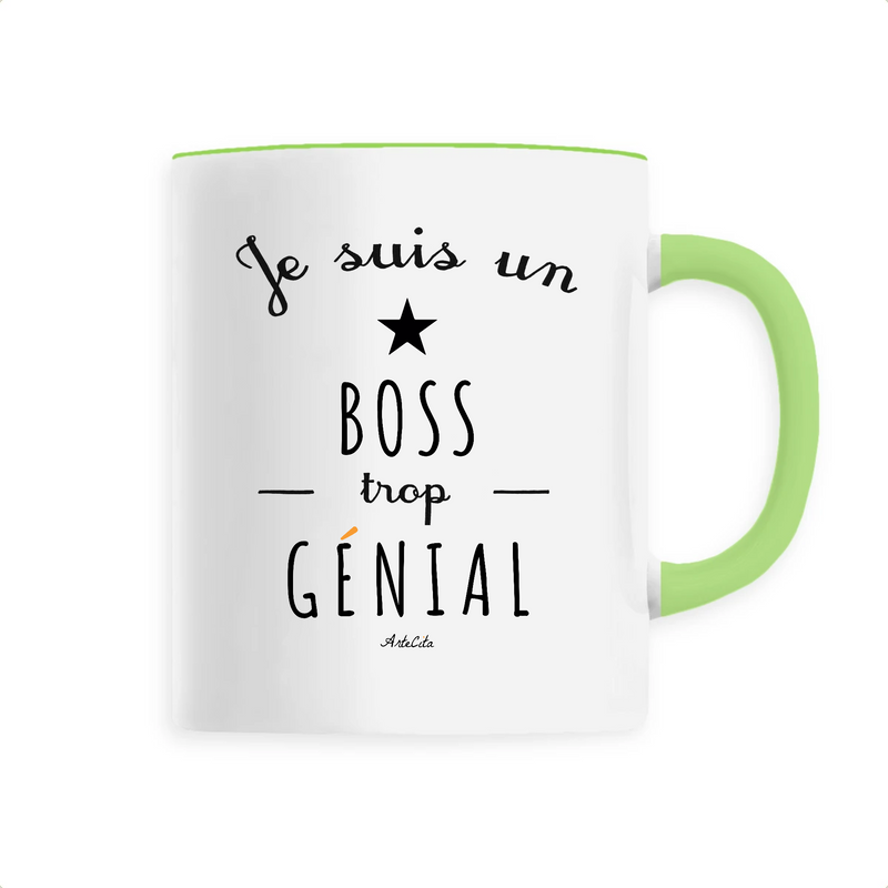 Cadeau anniversaire : Mug - Un Boss trop Génial - 6 Coloris - Cadeau Original - Cadeau Personnalisable - Cadeaux-Positifs.com -Unique-Vert-