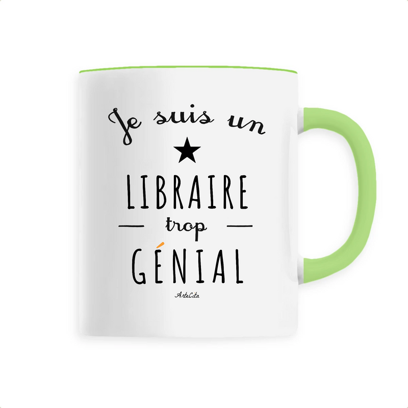 Cadeau anniversaire : Mug - Un Libraire trop Génial - 6 Coloris - Cadeau Original - Cadeau Personnalisable - Cadeaux-Positifs.com -Unique-Vert-