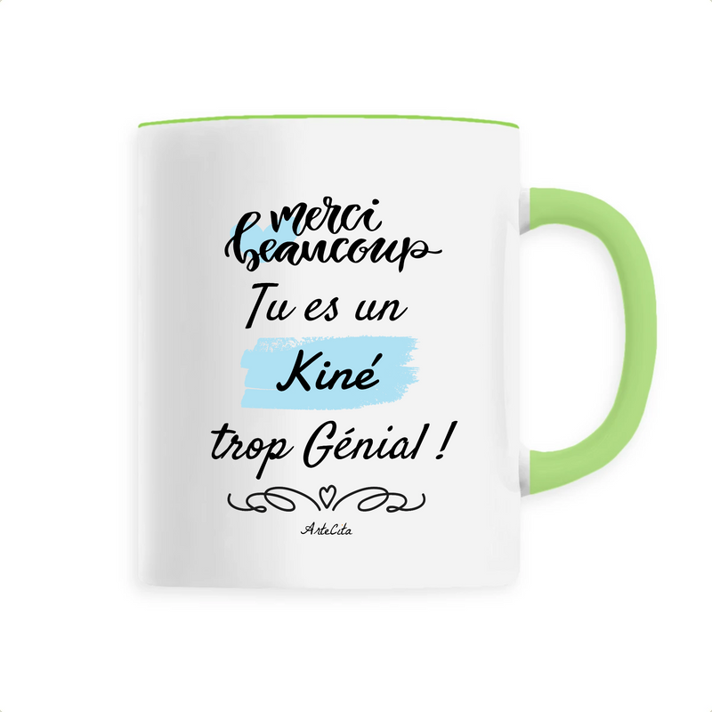 Cadeau anniversaire : Mug - Merci tu es un Kiné trop Génial - 6 Coloris - Cadeau Original - Cadeau Personnalisable - Cadeaux-Positifs.com -Unique-Vert-
