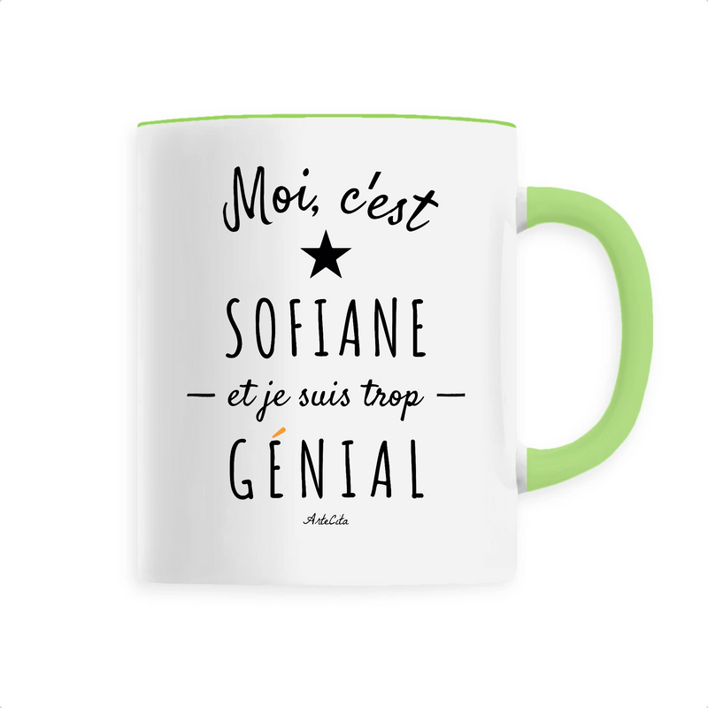 Cadeau anniversaire : Mug - Sofiane est trop Génial - 6 Coloris - Cadeau Original - Cadeau Personnalisable - Cadeaux-Positifs.com -Unique-Vert-