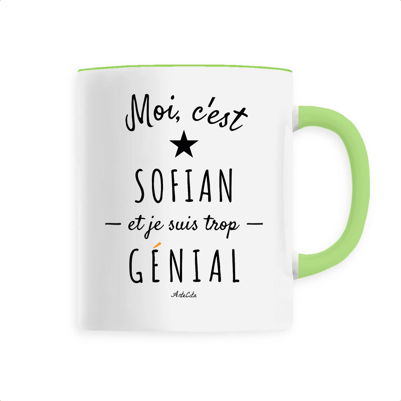 Cadeau anniversaire : Mug - Sofian est trop Génial - 6 Coloris - Cadeau Original - Cadeau Personnalisable - Cadeaux-Positifs.com -Unique-Vert-