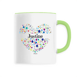 Mug - Justine (Coeur) - 6 Coloris - Cadeau Unique & Tendre - Cadeau Personnalisable - Cadeaux-Positifs.com -Unique-Vert-