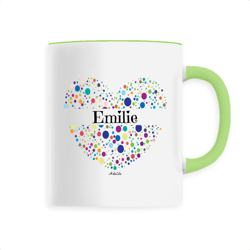 Cadeau anniversaire : Mug - Emilie (Coeur) - 6 Coloris - Cadeau Unique & Tendre - Cadeau Personnalisable - Cadeaux-Positifs.com -Unique-Vert-