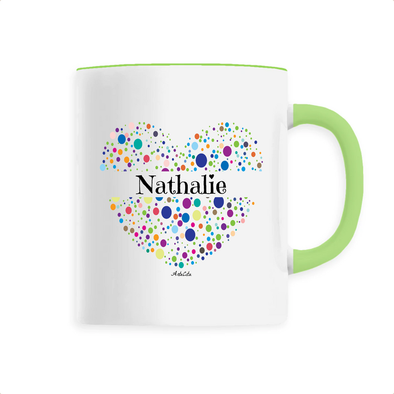 Cadeau anniversaire : Mug - Nathalie (Coeur) - 6 Coloris - Cadeau Unique & Tendre - Cadeau Personnalisable - Cadeaux-Positifs.com -Unique-Vert-