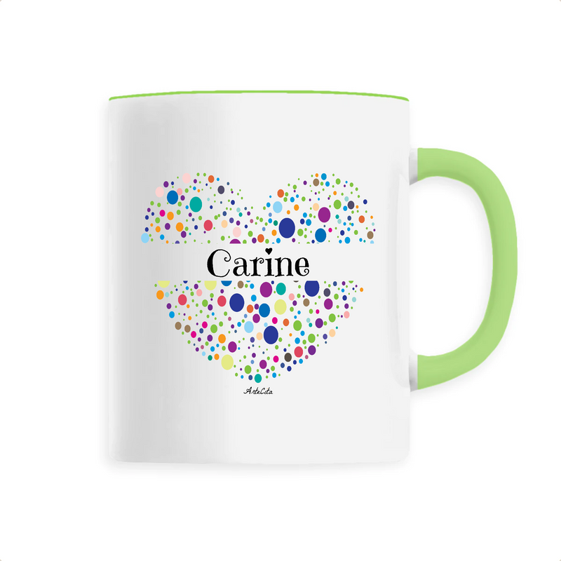 Cadeau anniversaire : Mug - Carine (Coeur) - 6 Coloris - Cadeau Unique & Tendre - Cadeau Personnalisable - Cadeaux-Positifs.com -Unique-Vert-