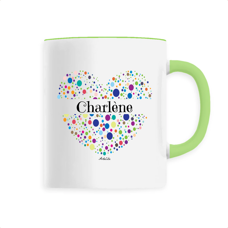 Cadeau anniversaire : Mug - Charlène (Coeur) - 6 Coloris - Cadeau Unique & Tendre - Cadeau Personnalisable - Cadeaux-Positifs.com -Unique-Vert-