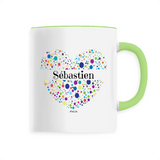 Mug - Sébastien (Coeur) - 6 Coloris - Cadeau Unique & Tendre - Cadeau Personnalisable - Cadeaux-Positifs.com -Unique-Vert-