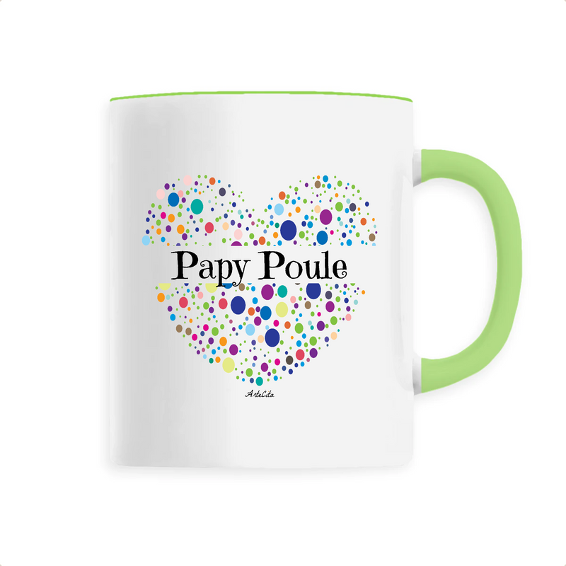 Cadeau anniversaire : Mug - Papy Poule (Coeur) - 6 Coloris - Cadeau Unique & Tendre - Cadeau Personnalisable - Cadeaux-Positifs.com -Unique-Vert-