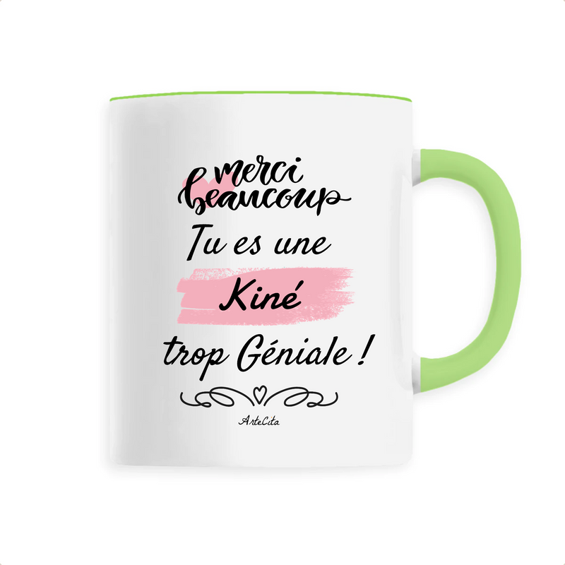 Cadeau anniversaire : Mug - Merci tu es une Kiné trop Géniale - 6 Coloris - Cadeau Original - Cadeau Personnalisable - Cadeaux-Positifs.com -Unique-Vert-