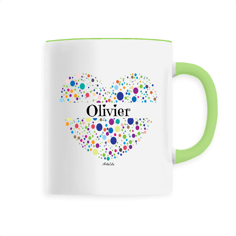 Cadeau anniversaire : Mug - Olivier (Coeur) - 6 Coloris - Cadeau Unique & Tendre - Cadeau Personnalisable - Cadeaux-Positifs.com -Unique-Vert-