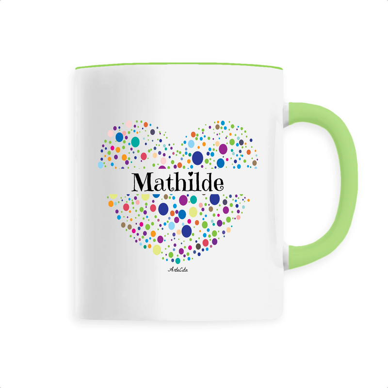 Cadeau anniversaire : Mug - Mathilde (Coeur) - 6 Coloris - Cadeau Unique & Tendre - Cadeau Personnalisable - Cadeaux-Positifs.com -Unique-Vert-