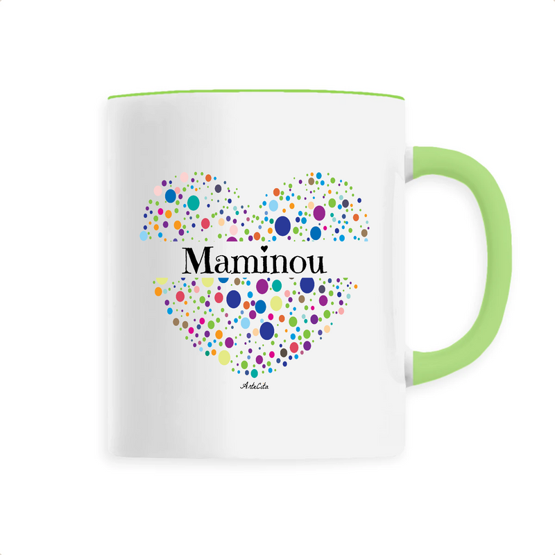 Cadeau anniversaire : Mug - Maminou (Coeur) - 6 Coloris - Cadeau Unique & Tendre - Cadeau Personnalisable - Cadeaux-Positifs.com -Unique-Vert-