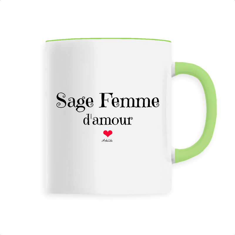 Cadeau anniversaire : Mug - Sage Femme d'amour - 6 Coloris - Cadeau Original - Cadeau Personnalisable - Cadeaux-Positifs.com -Unique-Vert-