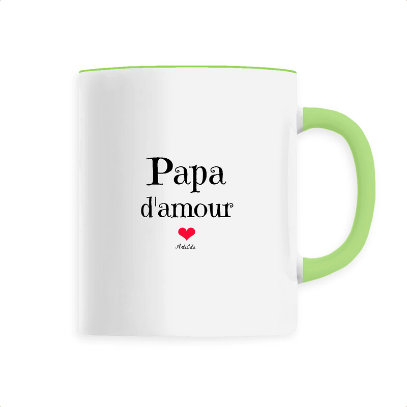 Cadeau anniversaire : Mug - Papa d'amour - 6 Coloris - Cadeau Original - Cadeau Personnalisable - Cadeaux-Positifs.com -Unique-Vert-