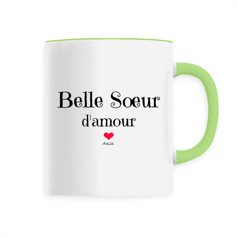 Cadeau anniversaire : Mug - Belle Soeur d'amour - 6 Coloris - Cadeau Original - Cadeau Personnalisable - Cadeaux-Positifs.com -Unique-Vert-