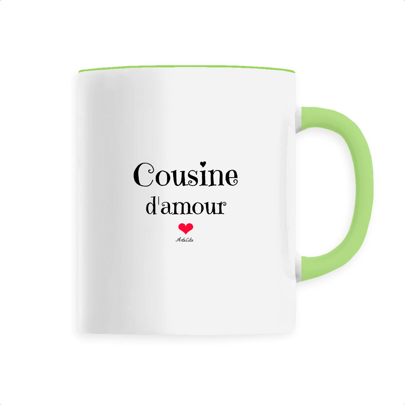 Cadeau anniversaire : Mug - Cousine d'amour - 6 Coloris - Cadeau Original & Tendre - Cadeau Personnalisable - Cadeaux-Positifs.com -Unique-Vert-