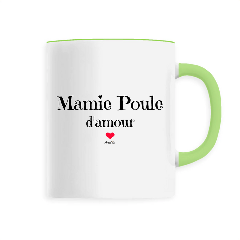 Cadeau anniversaire : Mug - Mamie Poule d'amour - 6 Coloris - Cadeau Original - Cadeau Personnalisable - Cadeaux-Positifs.com -Unique-Vert-