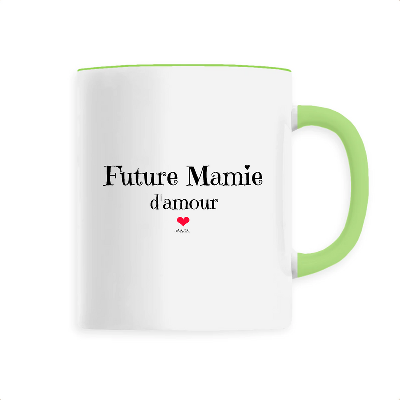 Cadeau anniversaire : Mug - Future Mamie d'amour - 6 Coloris - Cadeau Original - Cadeau Personnalisable - Cadeaux-Positifs.com -Unique-Vert-