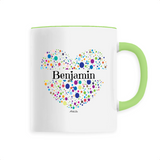 Mug - Benjamin (Coeur) - 6 Coloris - Cadeau Unique & Tendre - Cadeau Personnalisable - Cadeaux-Positifs.com -Unique-Vert-