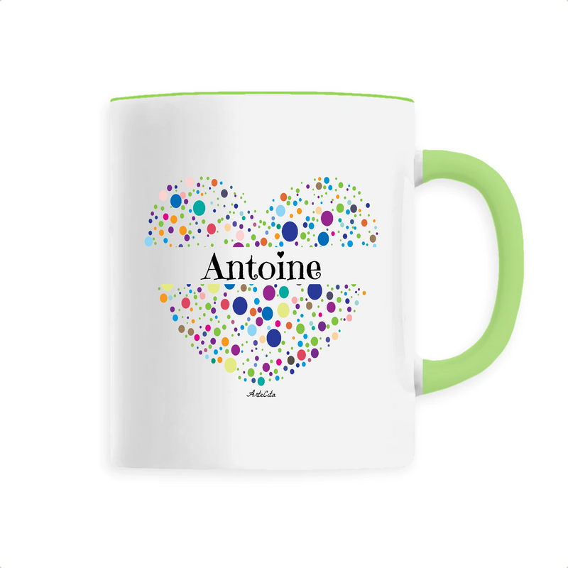 Cadeau anniversaire : Mug - Antoine (Coeur) - 6 Coloris - Cadeau Unique & Tendre - Cadeau Personnalisable - Cadeaux-Positifs.com -Unique-Vert-