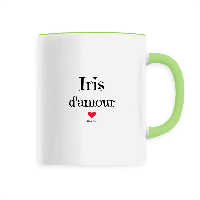 Cadeau anniversaire : Mug - Iris d'amour - 6 Coloris - Cadeau Original & Tendre - Cadeau Personnalisable - Cadeaux-Positifs.com -Unique-Vert-