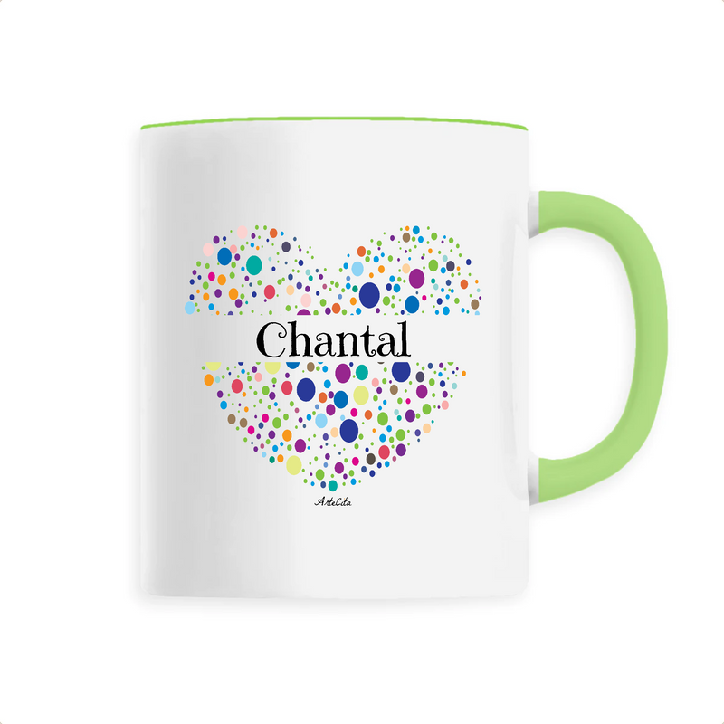 Cadeau anniversaire : Mug - Chantal (Coeur) - 6 Coloris - Cadeau Unique & Tendre - Cadeau Personnalisable - Cadeaux-Positifs.com -Unique-Vert-