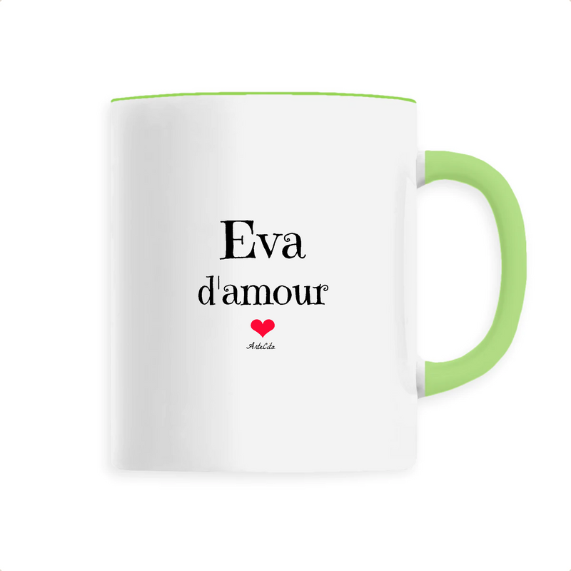 Cadeau anniversaire : Mug - Eva d'amour - 6 Coloris - Cadeau Original & Tendre - Cadeau Personnalisable - Cadeaux-Positifs.com -Unique-Vert-