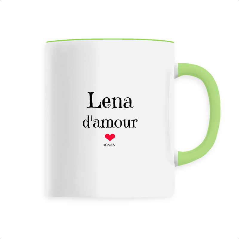 Cadeau anniversaire : Mug - Lena d'amour - 6 Coloris - Cadeau Original & Tendre - Cadeau Personnalisable - Cadeaux-Positifs.com -Unique-Vert-