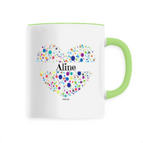 Mug - Aline (Coeur) - 6 Coloris - Cadeau Unique & Tendre - Cadeau Personnalisable - Cadeaux-Positifs.com -Unique-Vert-