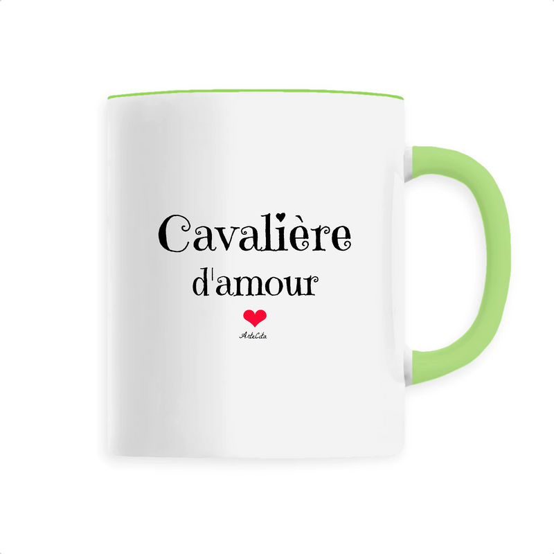 Cadeau anniversaire : Mug - Cavalière d'amour - 6 Coloris - Cadeau Original & Tendre - Cadeau Personnalisable - Cadeaux-Positifs.com -Unique-Vert-